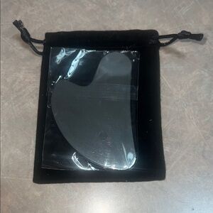 New- Stainless Steel Black Gua Sha Tool with Velvet Pouch